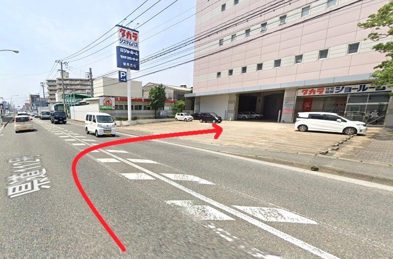 タカラスタンダード 福岡ショールームまでの車の経路