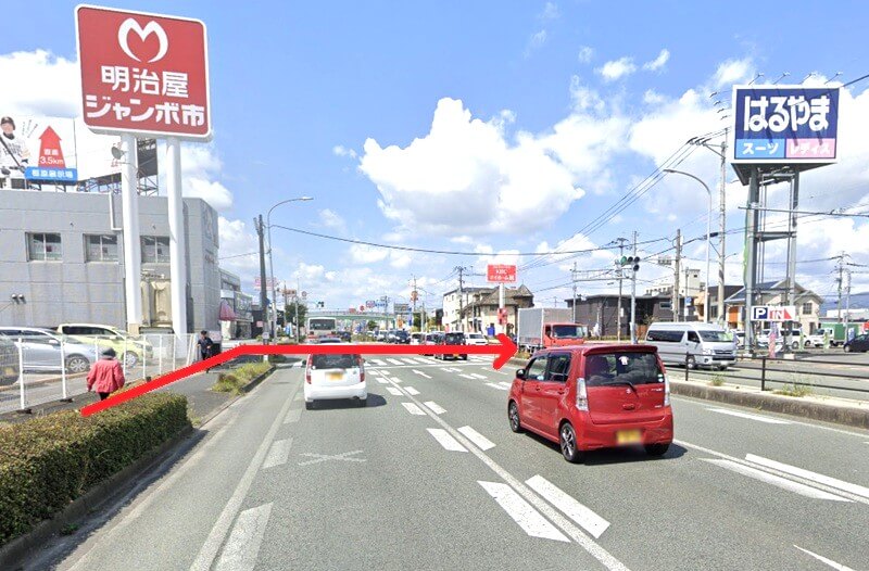 タカラスタンダード 久留米ショールームまでの徒歩経路