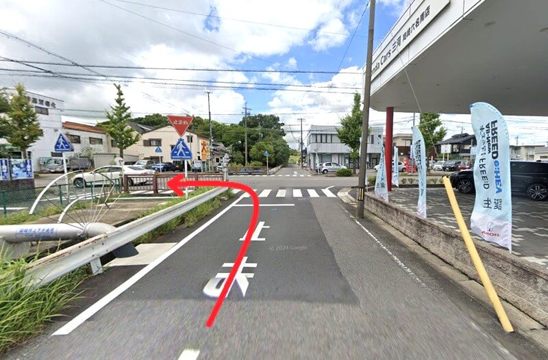 タカラスタンダード 岡崎ショールームまでの徒歩経路