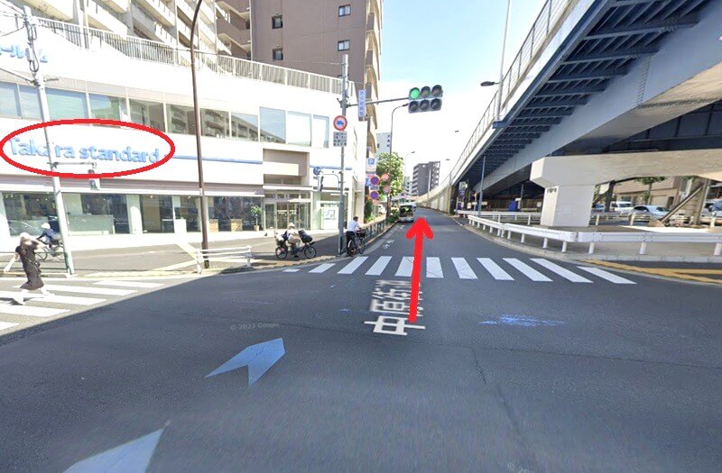 タカラスタンダード 東京大田ショールームまでの車の経路