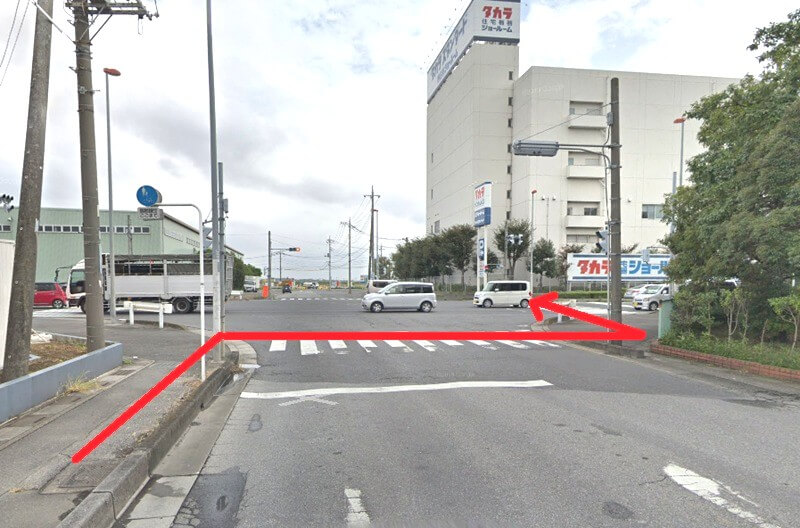 タカラスタンダード 春日部ショールームまでの徒歩経路