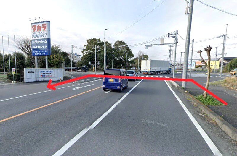 タカラスタンダード 大利根ショールームまでの徒歩経路