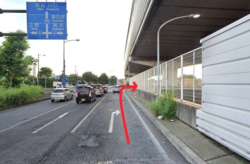 タカラスタンダード 越谷レイクタウンショールームまでの車の経路