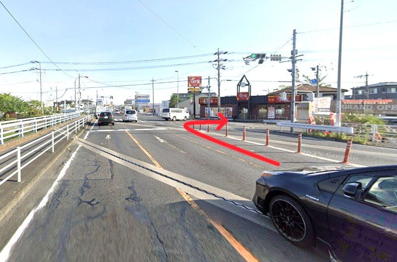 タカラスタンダード 越谷レイクタウンショールームまでの車の経路