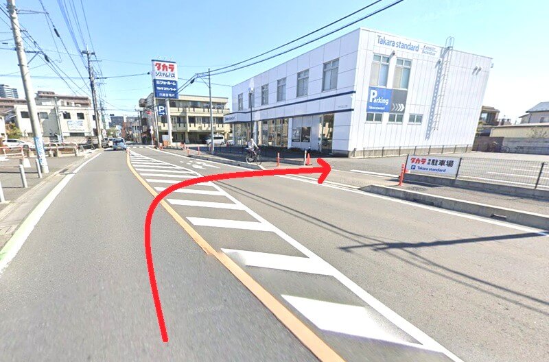 タカラスタンダード 川越ショールームまでの車の経路