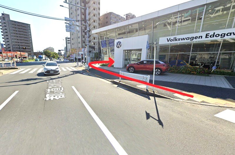 タカラスタンダード 江戸川ショールームまでの徒歩経路