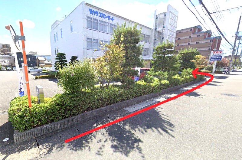 タカラスタンダード 京都南ショールームまでの徒歩経路