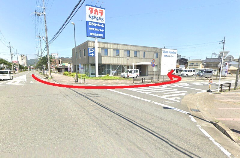 タカラスタンダード 福知山ショールームまでの車の経路