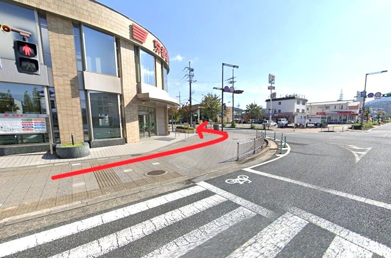 タカラスタンダード 福知山ショールームまでの徒歩経路