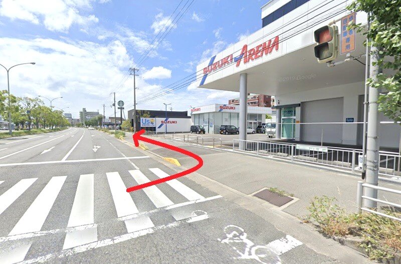 タカラスタンダード 姫路ショールームまでの徒歩経路