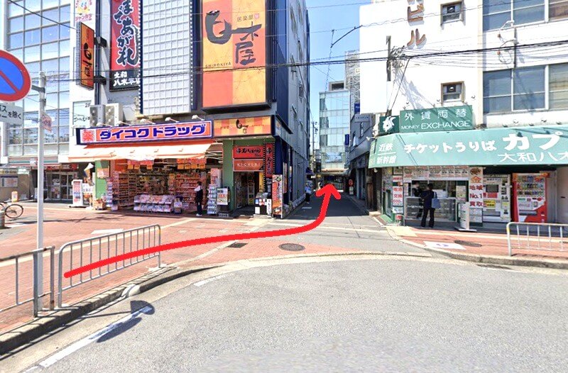 タカラスタンダード 奈良ショールームまでの徒歩経路