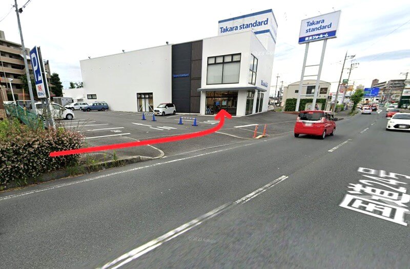 タカラスタンダード 奈良ショールームまでの徒歩経路