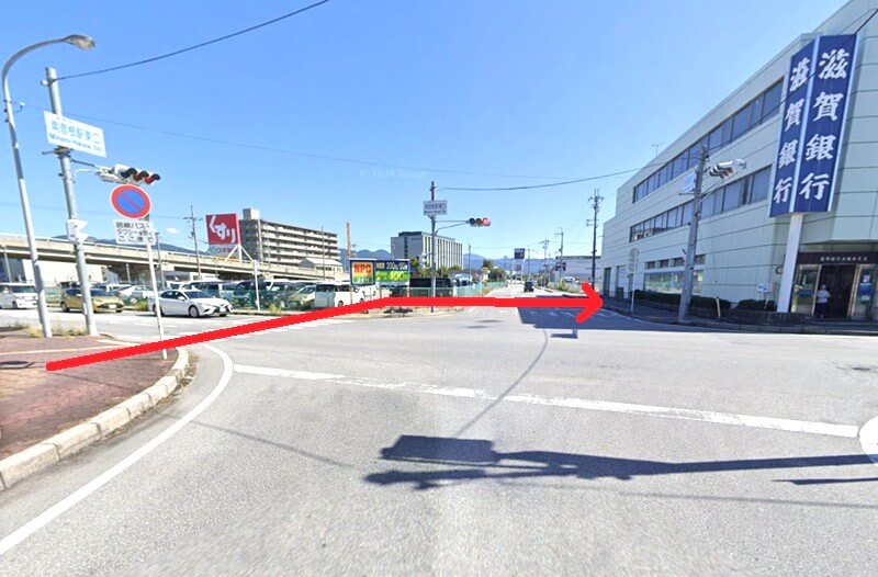 タカラスタンダード 彦根ショールームまでの徒歩経路