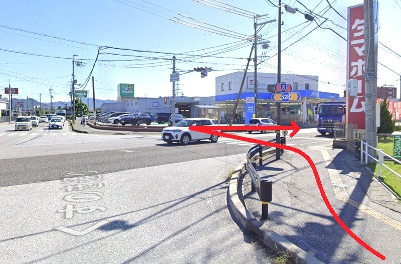 タカラスタンダード 彦根ショールームまでの徒歩経路