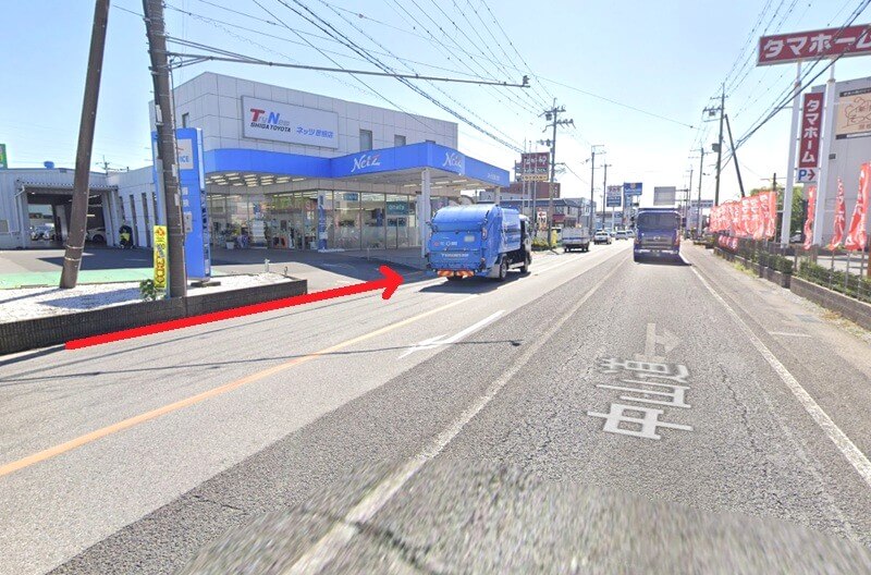 タカラスタンダード 彦根ショールームまでの徒歩経路