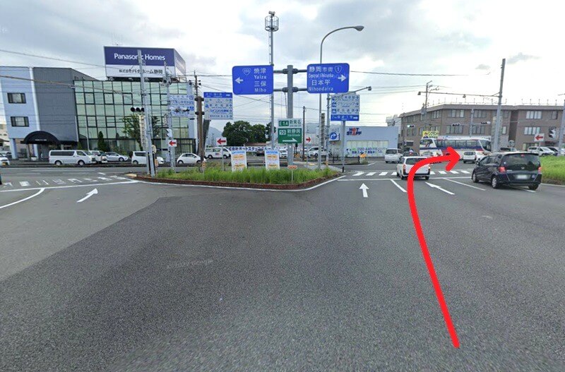 タカラスタンダード 静岡ショールームまでの車の経路