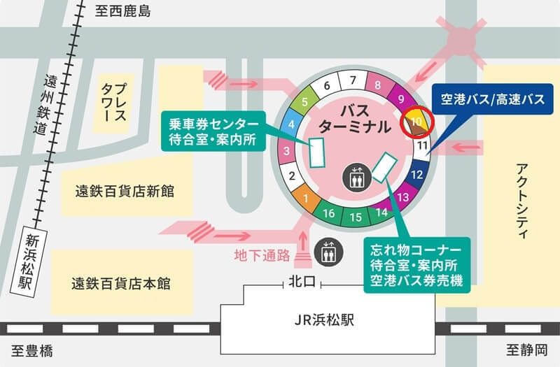 タカラスタンダード 浜松ショールームまでの徒歩経路