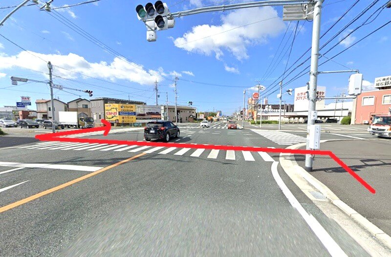 タカラスタンダード 浜松ショールームまでの徒歩経路