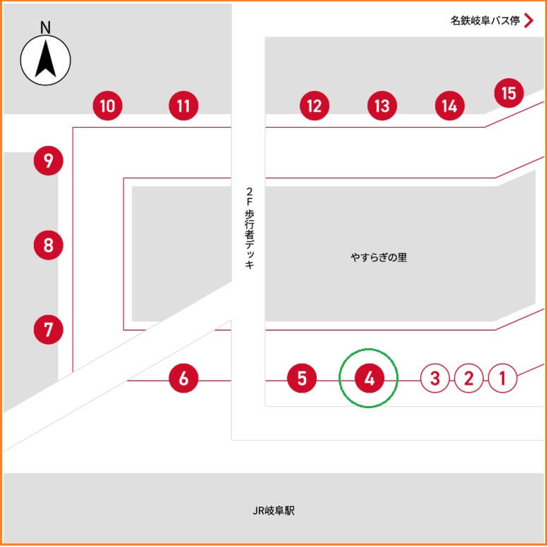 タカラスタンダード 岐阜ショールームまでの徒歩経路
