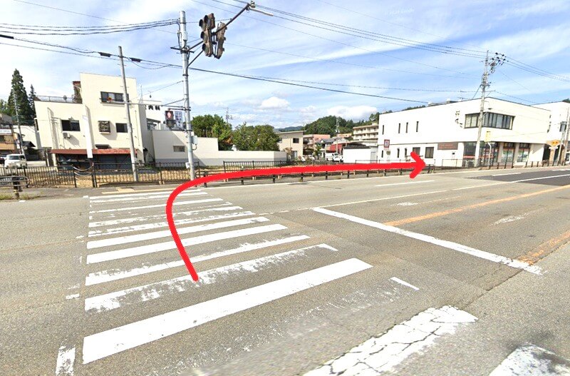 タカラスタンダード 高山ショールームまでの徒歩経路