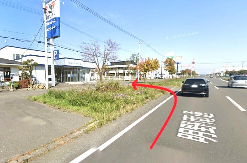 タカラスタンダード 苫小牧ショールームまでの車の経路