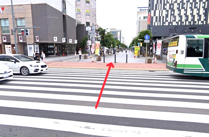 タカラスタンダード 旭川ショールームまでの徒歩経路