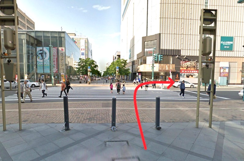 タカラスタンダード 旭川ショールームまでの徒歩経路