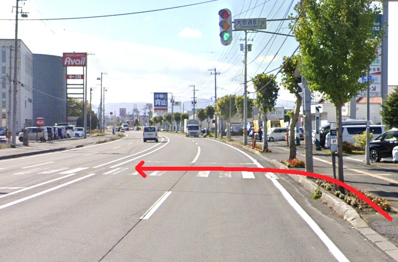 タカラスタンダード 旭川ショールームまでの徒歩経路