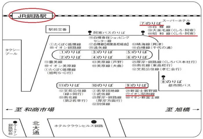 タカラスタンダード 釧路ショールームまでの徒歩経路