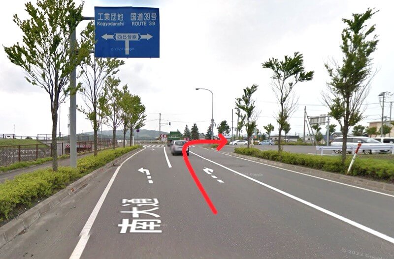 タカラスタンダード 北見ショールームまでの車の経路