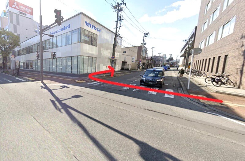 タカラスタンダード 青森ショールームまでの徒歩経路