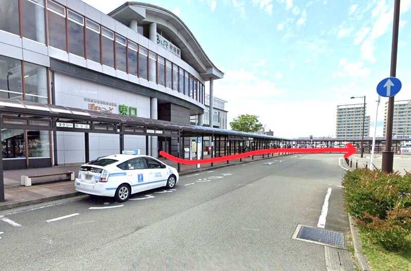 タカラスタンダード 秋田ショールームまでの徒歩経路