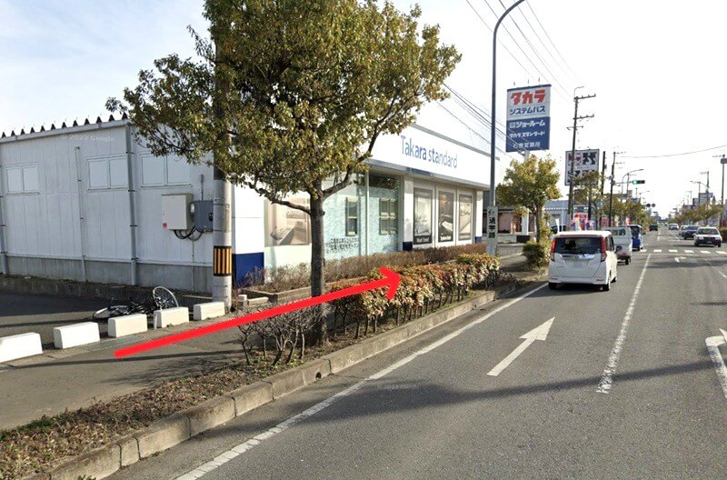 タカラスタンダード 石巻ショールームまでの徒歩経路