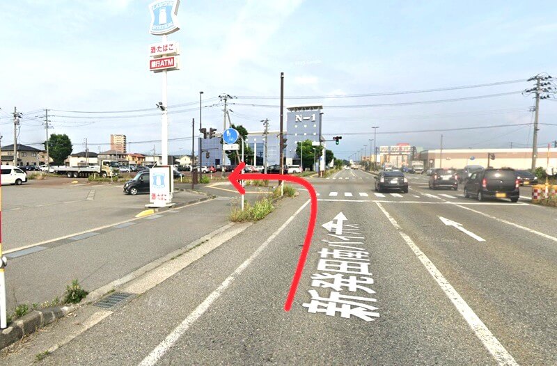 タカラスタンダード 新発田ショールームまでの車の経路