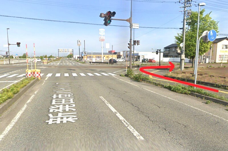 タカラスタンダード 新発田ショールームまでの徒歩経路