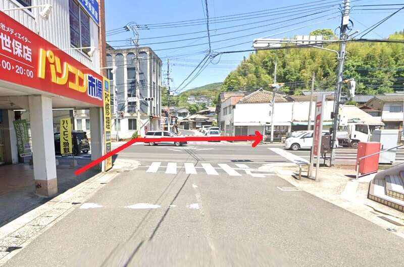 タカラスタンダード 佐世保ショールームまでの徒歩経路