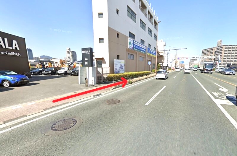 タカラスタンダード 熊本ショールームまでの徒歩経路