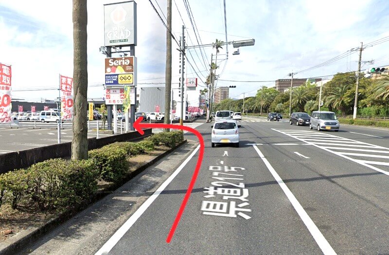 タカラスタンダード 鹿児島ショールームまでの車の経路