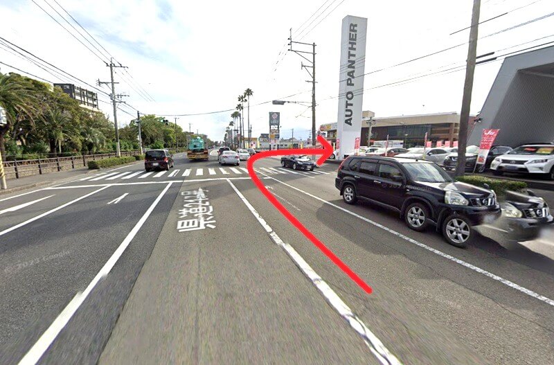 タカラスタンダード 鹿児島ショールームまでの車の経路