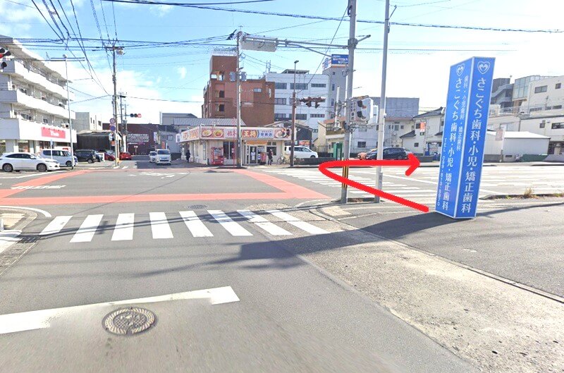 タカラスタンダード 鹿児島ショールームまでの徒歩経路