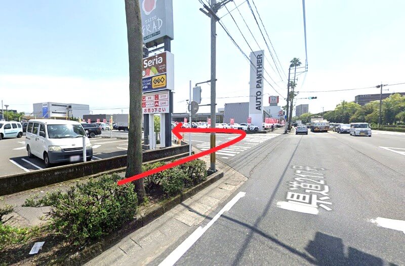 タカラスタンダード 鹿児島ショールームまでの徒歩経路