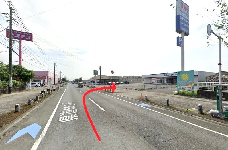 タカラスタンダード 鹿屋ショールームまでの車の経路