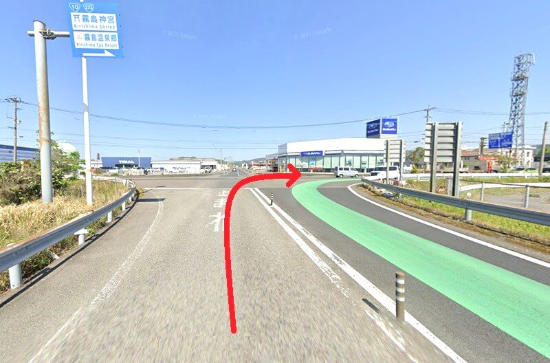 タカラスタンダード 国分ショールームまでの車の経路