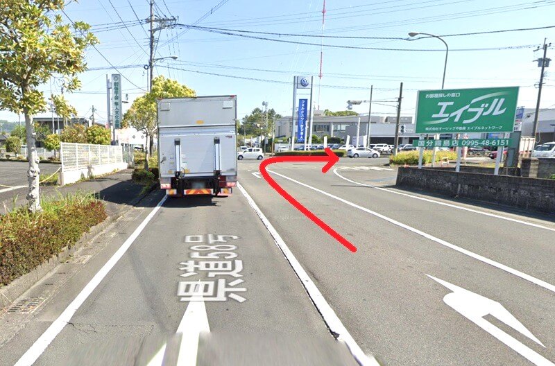 タカラスタンダード 国分ショールームまでの車の経路