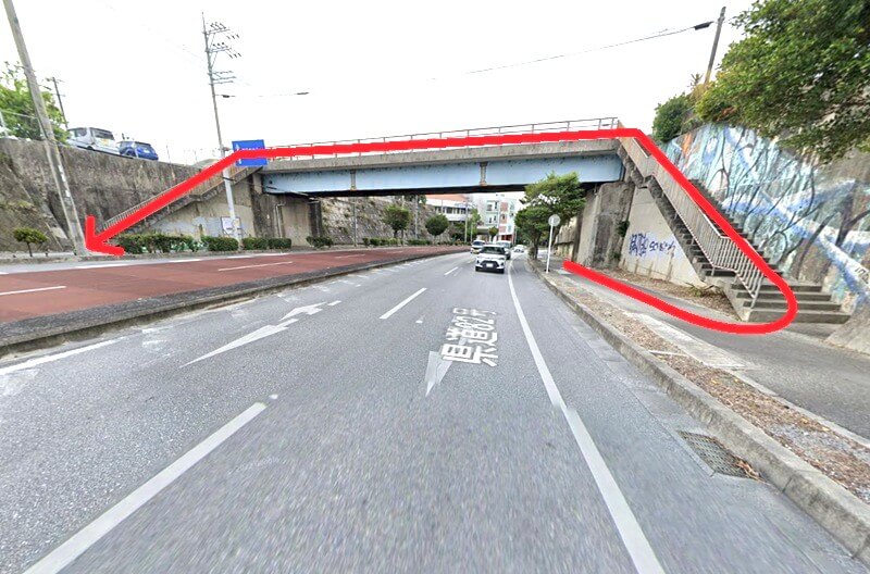 タカラスタンダード 那覇ショールームまでの徒歩経路