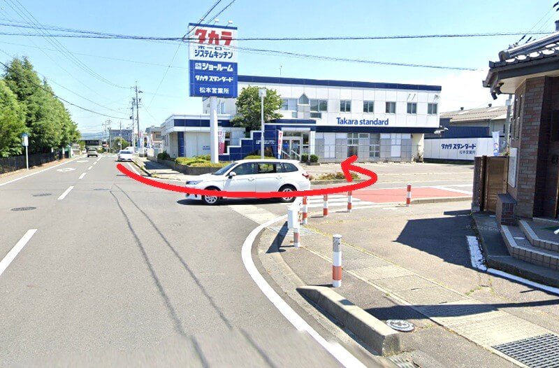 タカラスタンダード 松本ショールームまでの車の経路