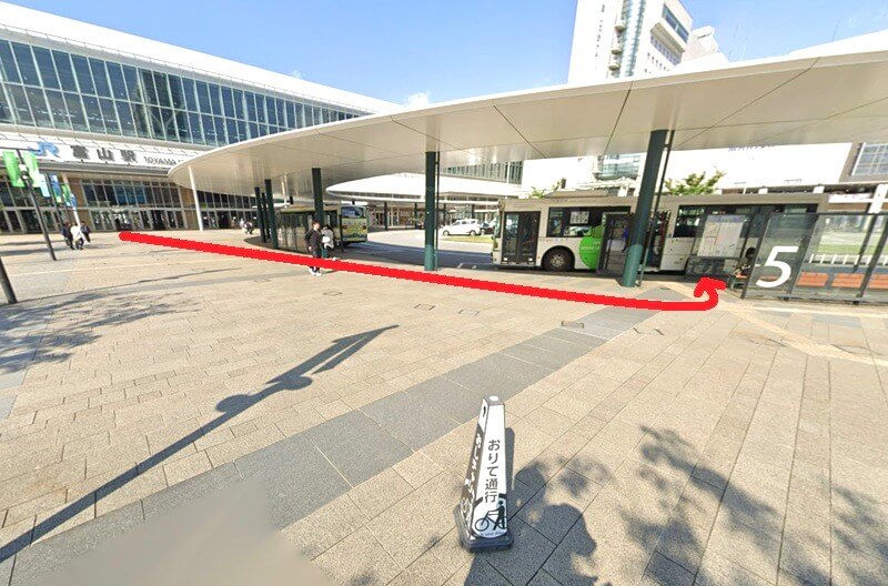 タカラスタンダード 富山ショールームまでの徒歩経路