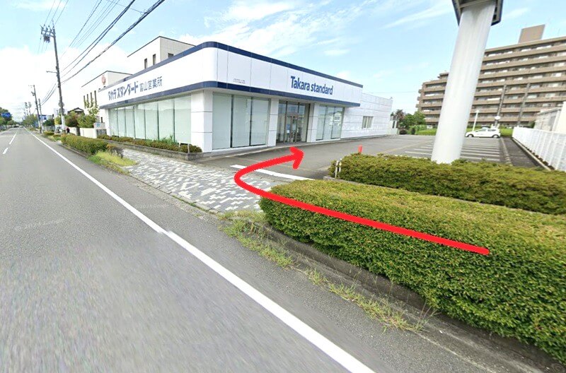 タカラスタンダード 富山ショールームまでの徒歩経路