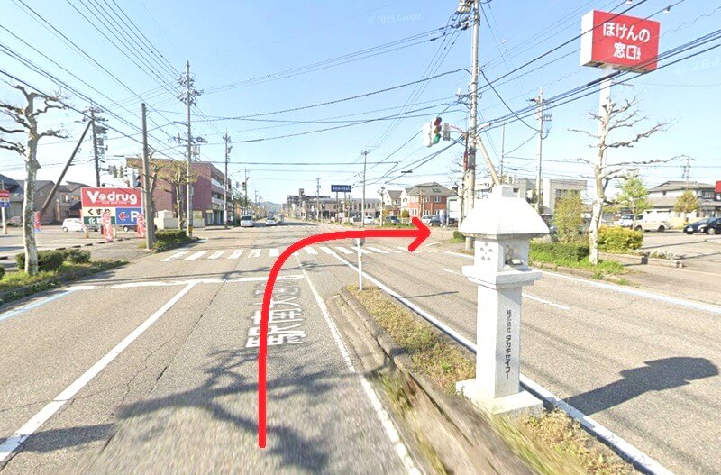 タカラスタンダード 高岡ショールームまでの車の経路