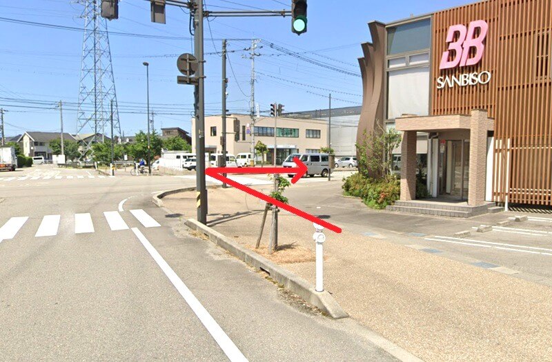 タカラスタンダード 高岡ショールームまでの徒歩経路